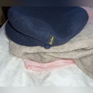 Borsalino wool baker boy hat in navy